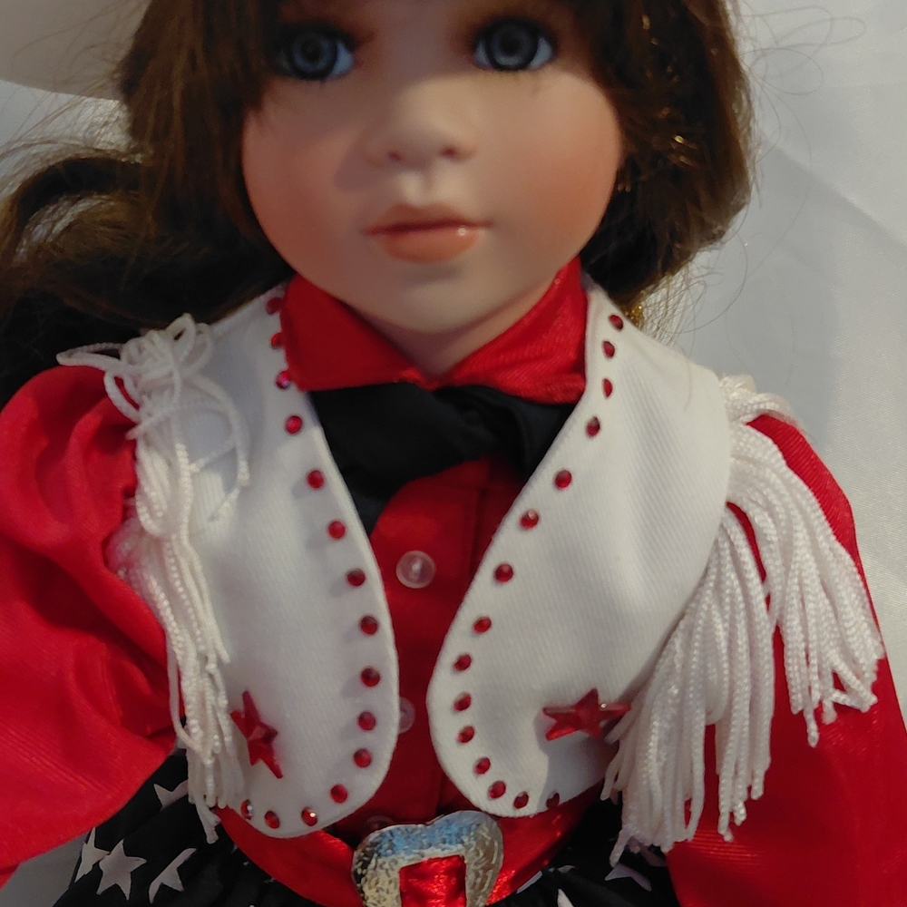 Patriotic Doll with Red and Blue Outfit - Picture 4 of 10